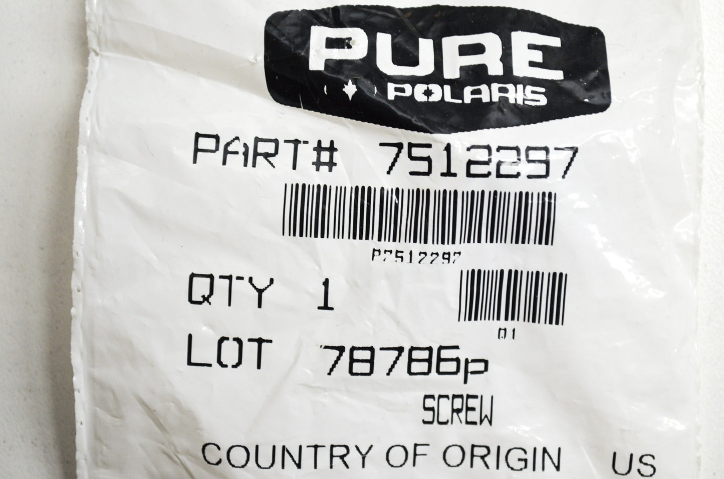 OEM Polaris 7512297 Screw Qty 2 NOS