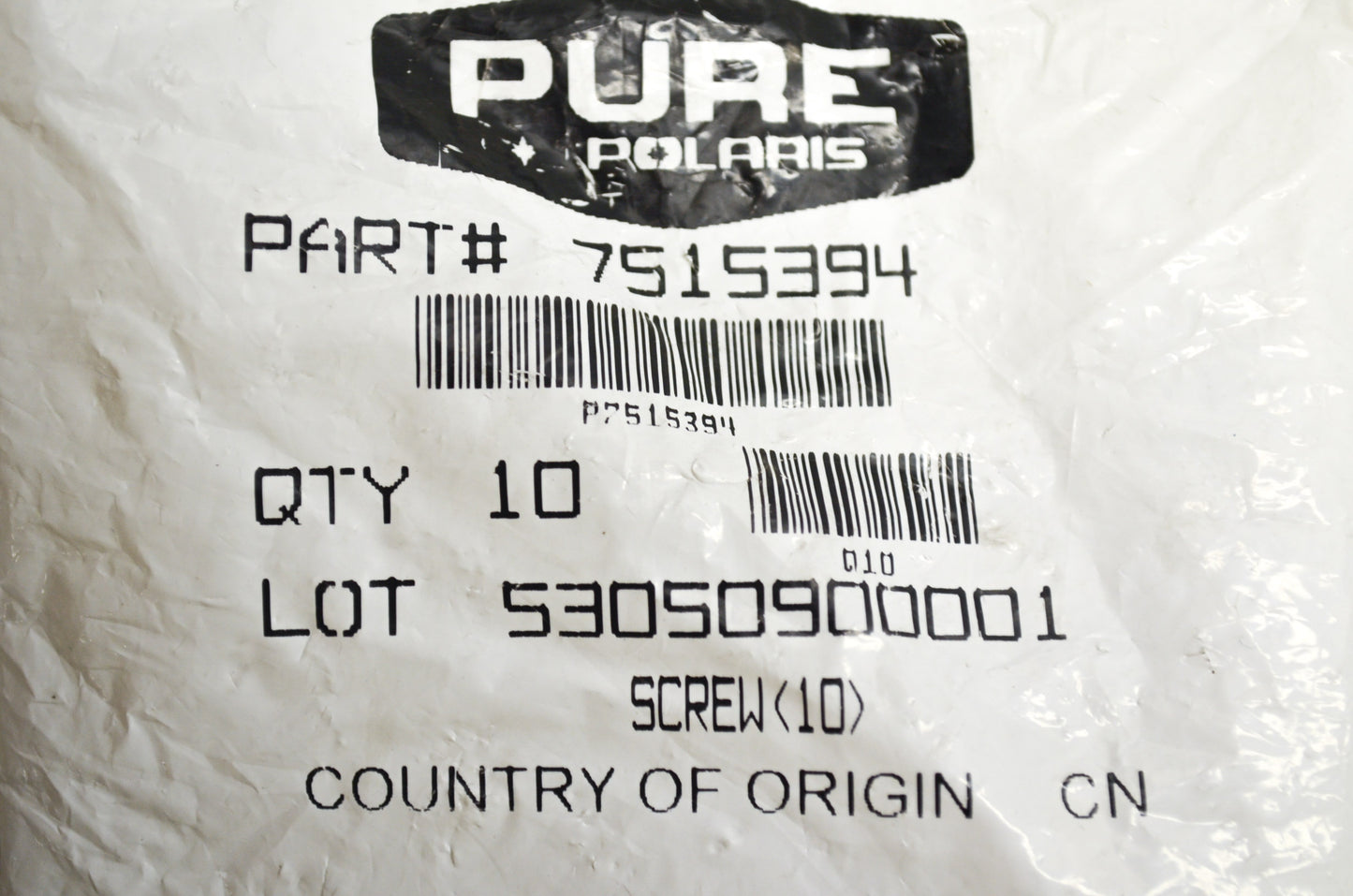 OEM Polaris 7515394 Screw Qty 2
