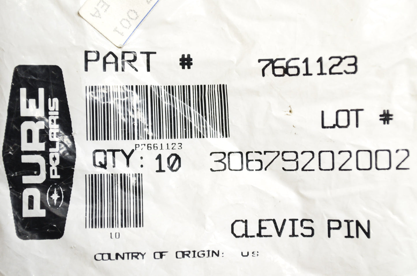 OEM Polaris 7661123 Clevis Pin 3/16X1 1/4 Qty 5 NOS