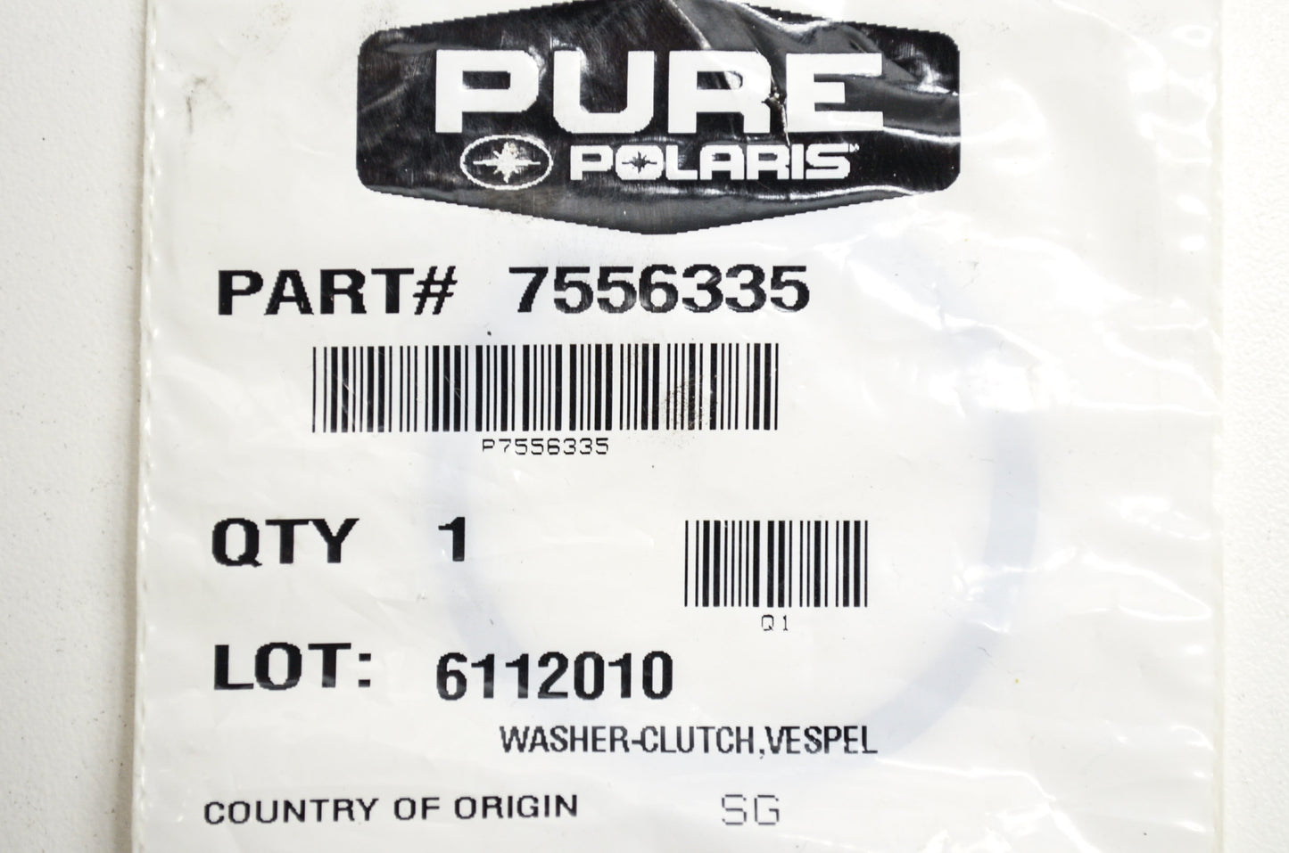 OEM Polaris 7556335 Vespal Clutch Washer NOS