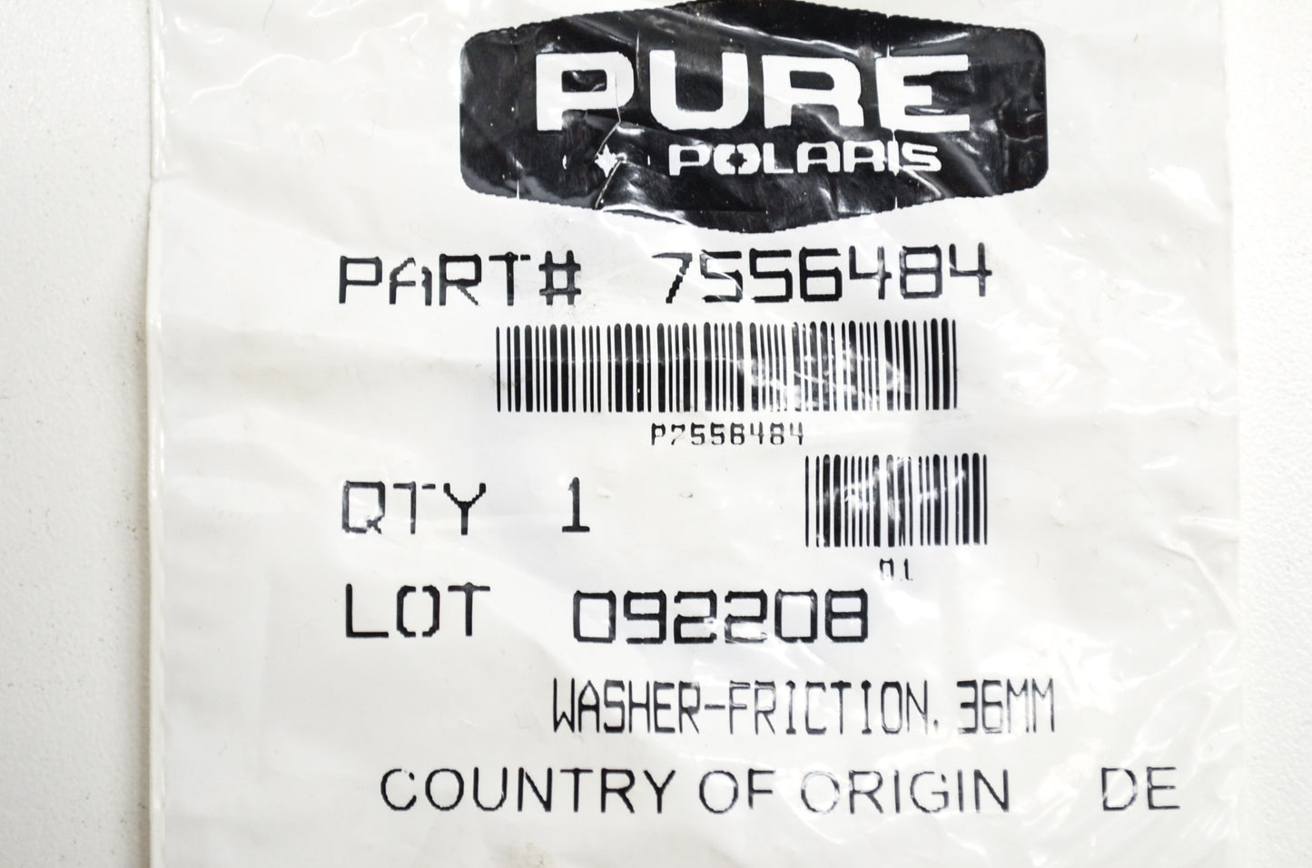 OEM Polaris 7556484 Friction Washer 36mm NOS