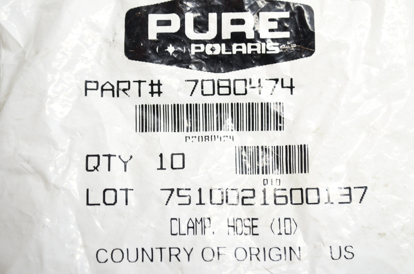 OEM Polaris 7080474 Hose Clamp Qty 2 NOS