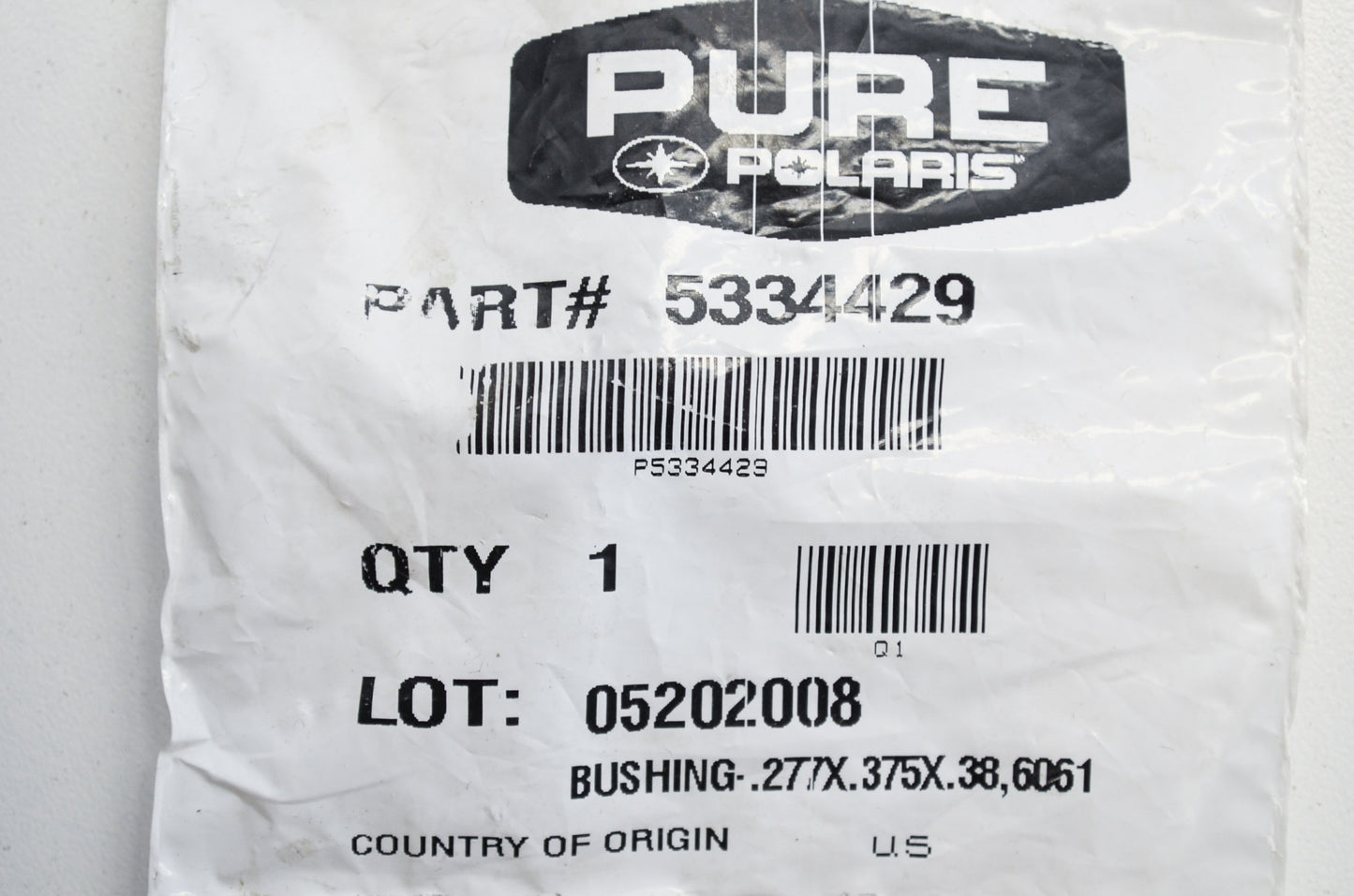 OEM Polaris 5334429 Bushing .277X.375X.38 6061 NOS
