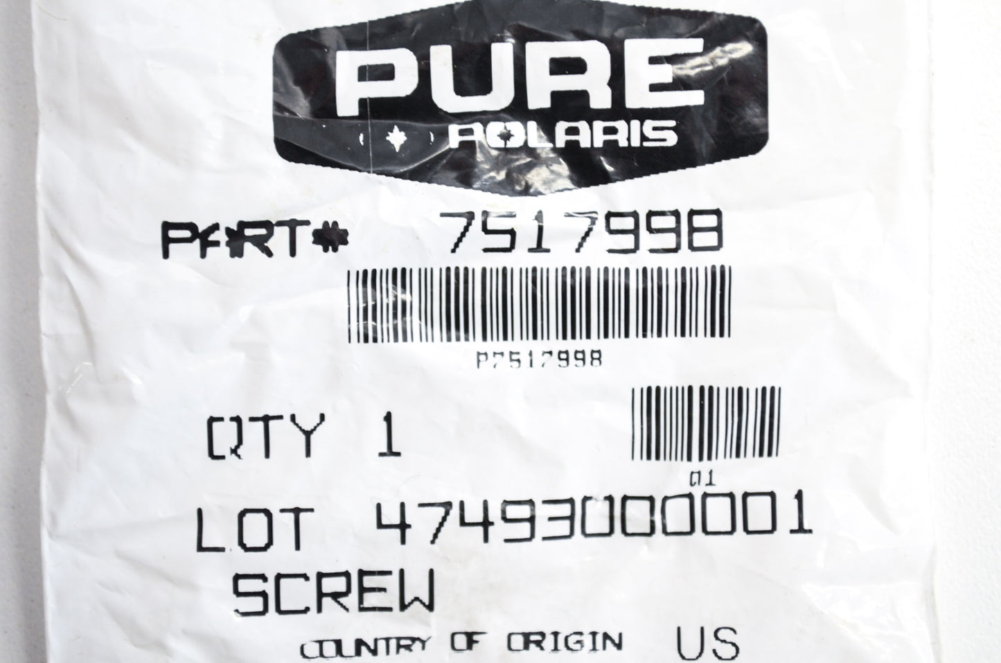 OEM Polaris 7517998 Screw M6X1.0X25 MM HX/FL L Qty 2 NOS