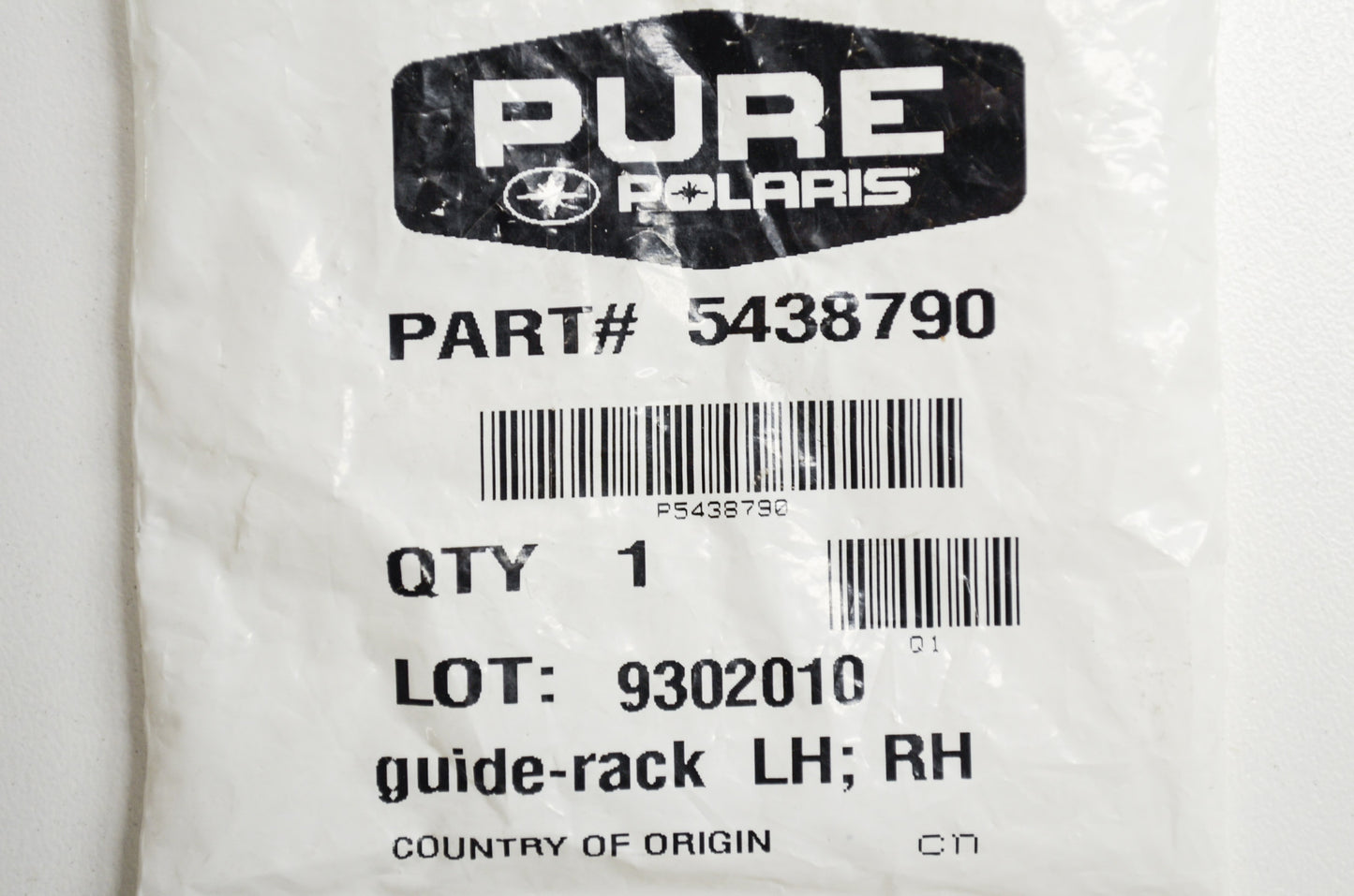 OEM Polaris 5438790 Left/Right Rack Guide NOS