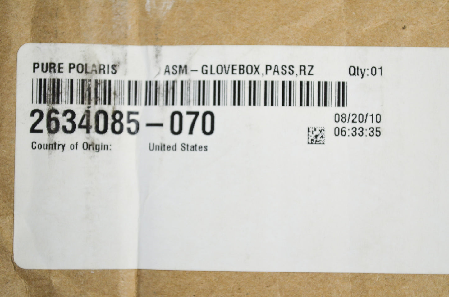 OEM Polaris 2634085-070 Black Passenger Glove Box Assembly NOS