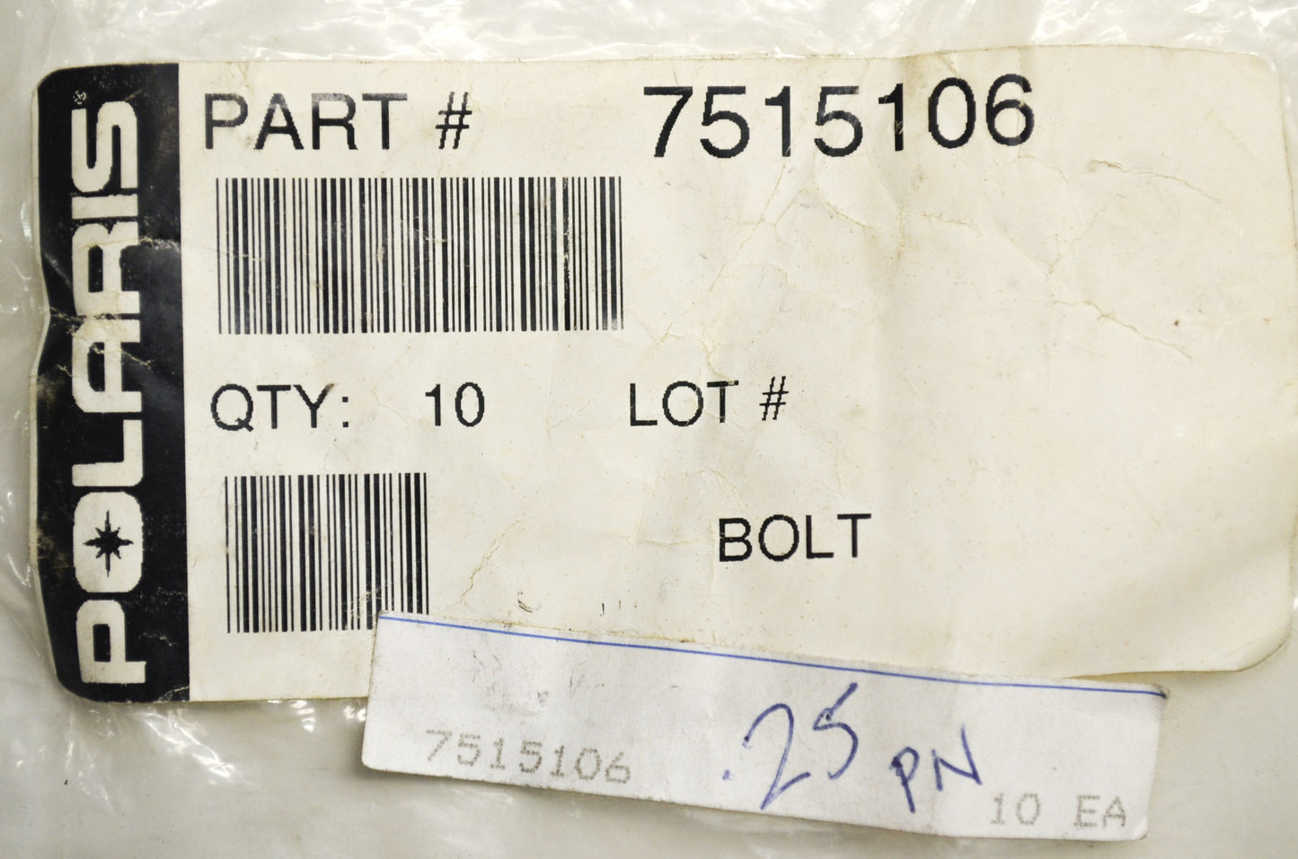 OEM Polaris 7515106 Bolt Qty 2