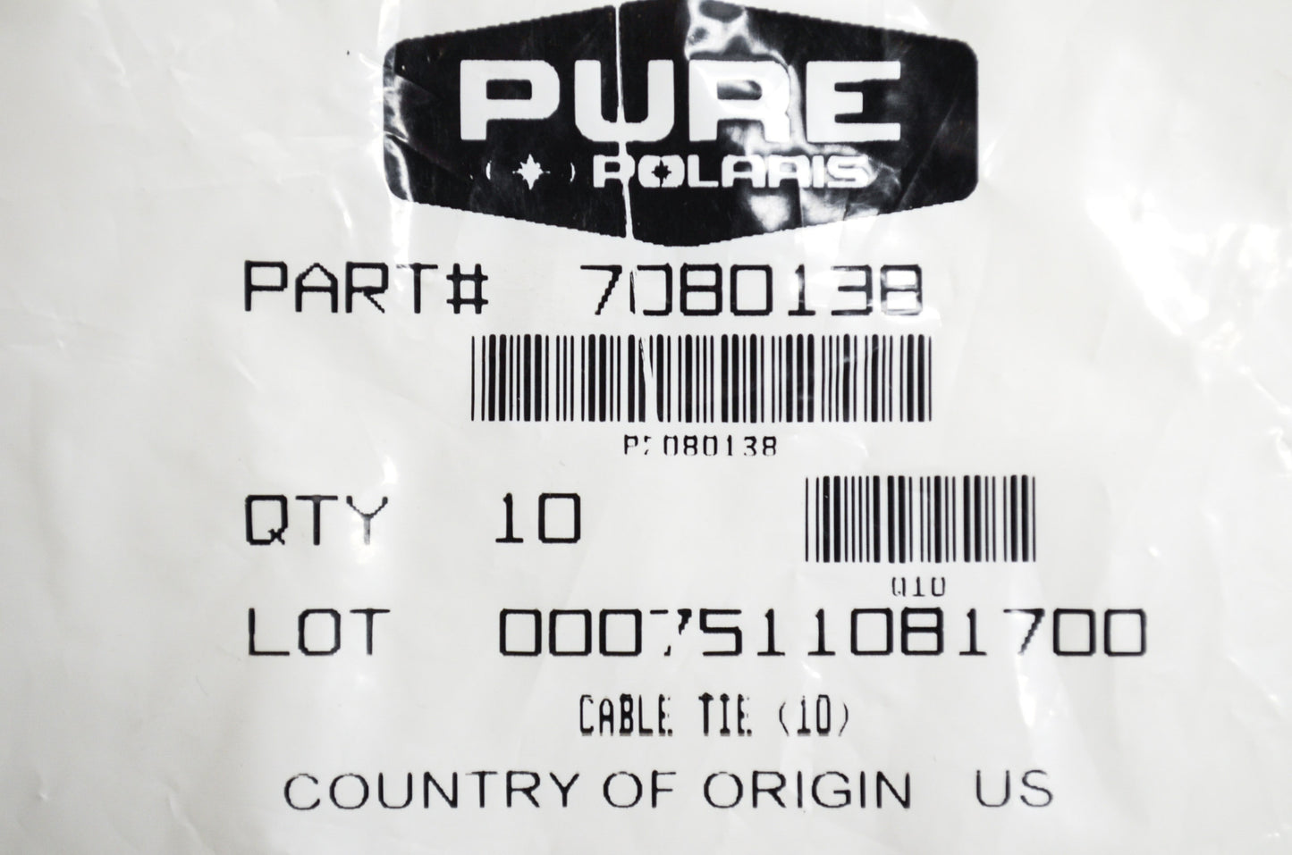 OEM Polaris 7080138 Tie Cable Qty 6 NOS