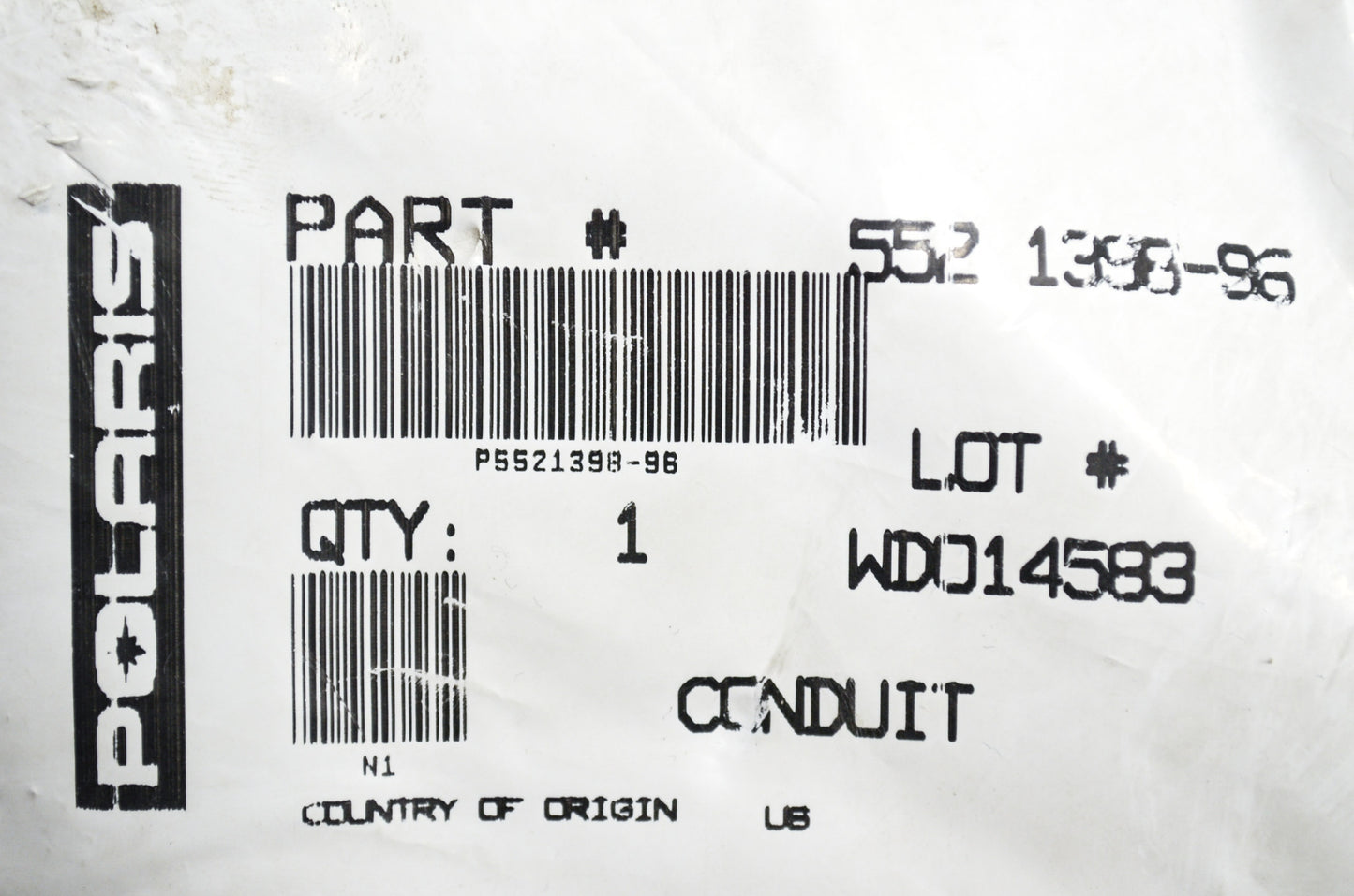 OEM Polaris 5521398-96 Flex Conduit .75" ID NOS
