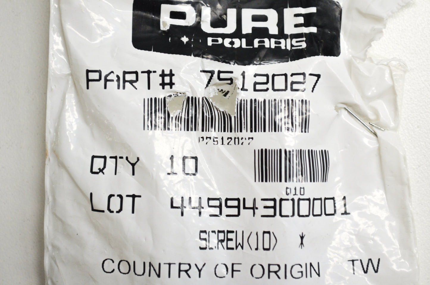 OEM Polaris 7512027 Screw Qty 3