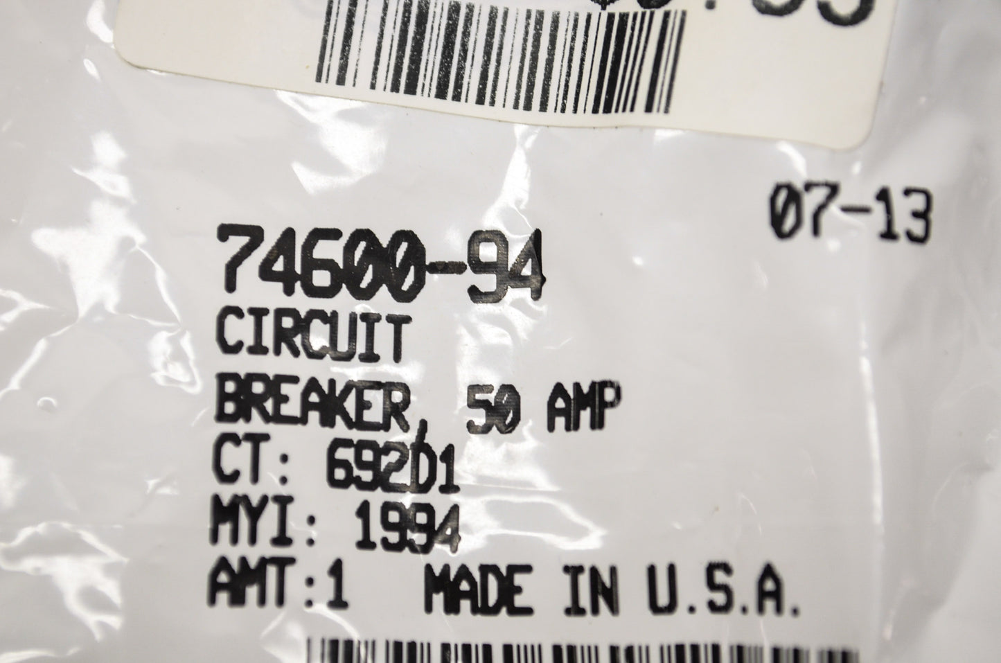 OEM Harley-Davidson 74600-94 Circuit Breaker 50 AMP NOS