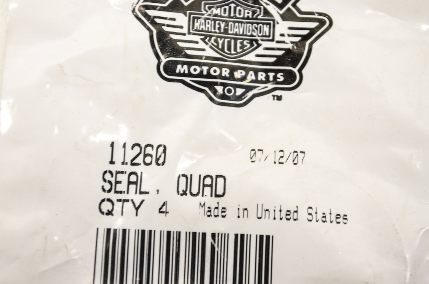 OEM Harley-Davidson 11260 Quad Seal Qty 2 NOS