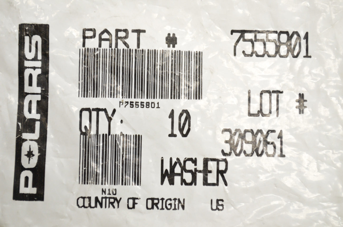 OEM Polaris 7555801 Washer Qty 4