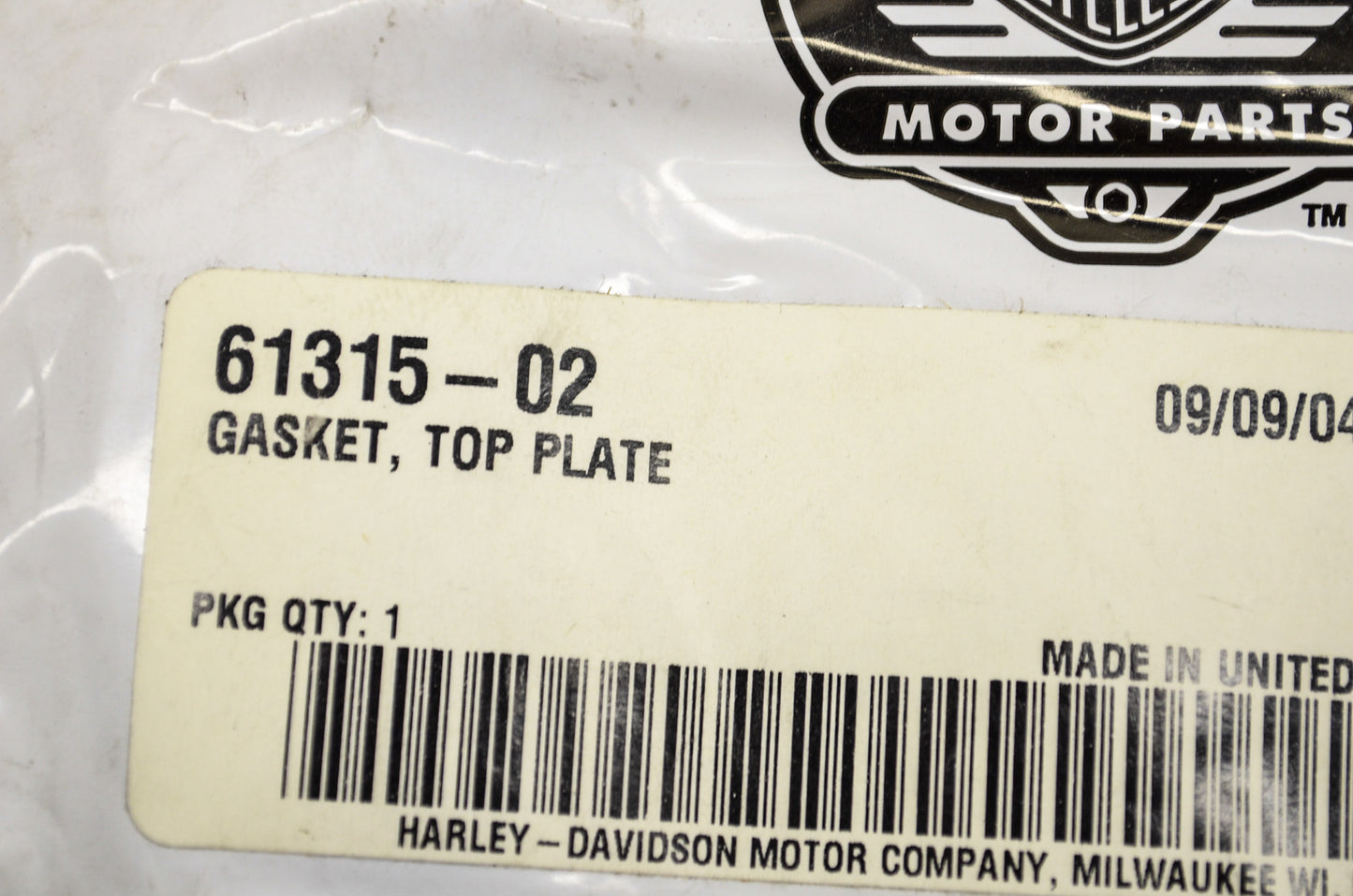 Top Plate Gasket NOS