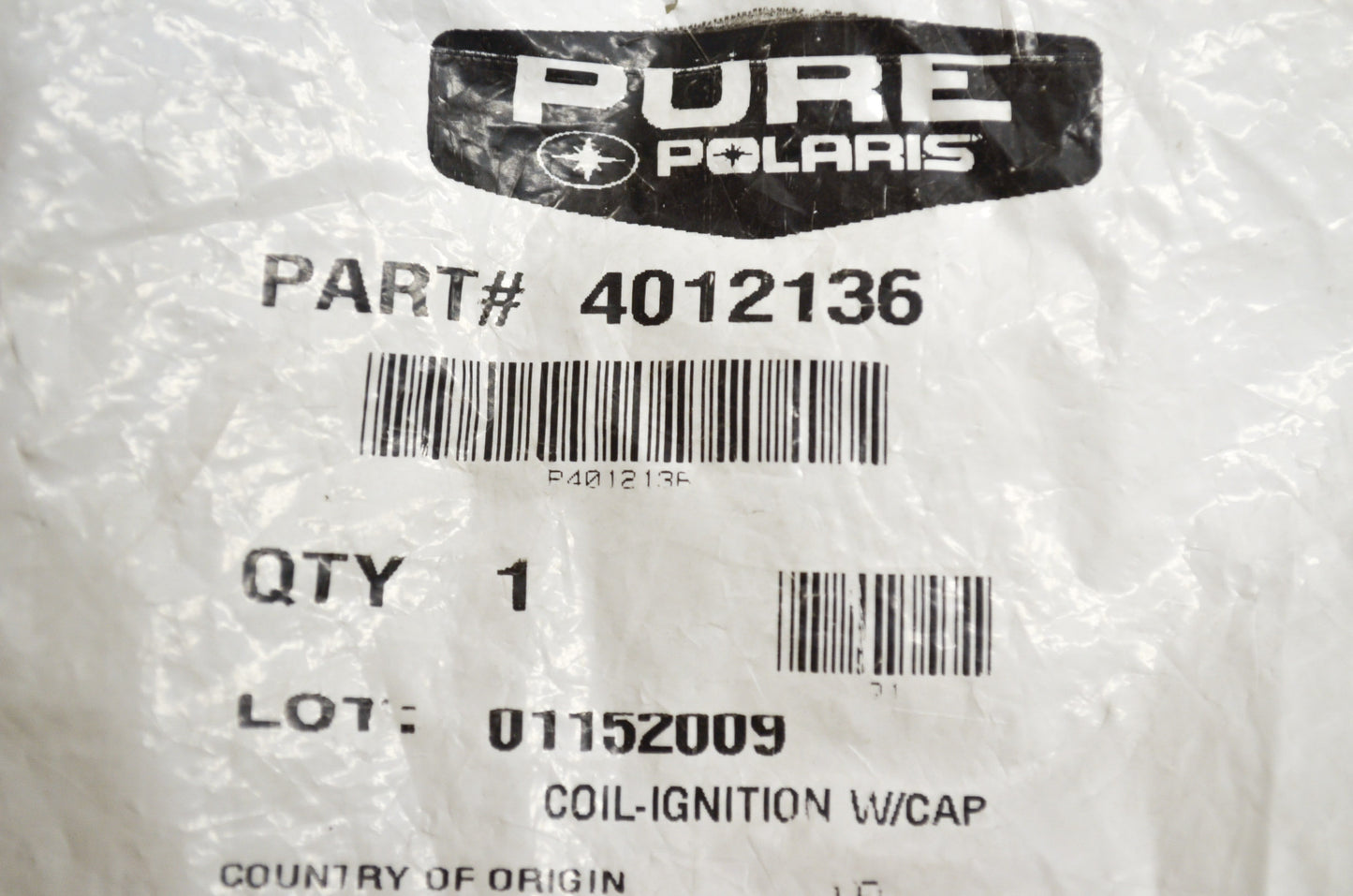 OEM Polaris 4012136 Ignition Coil w/ Cap NOS