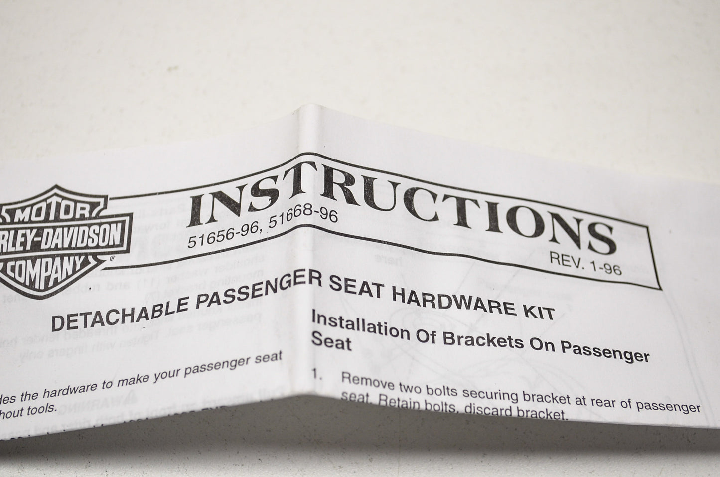 Detachable Pillion Hardware Kit NOS
