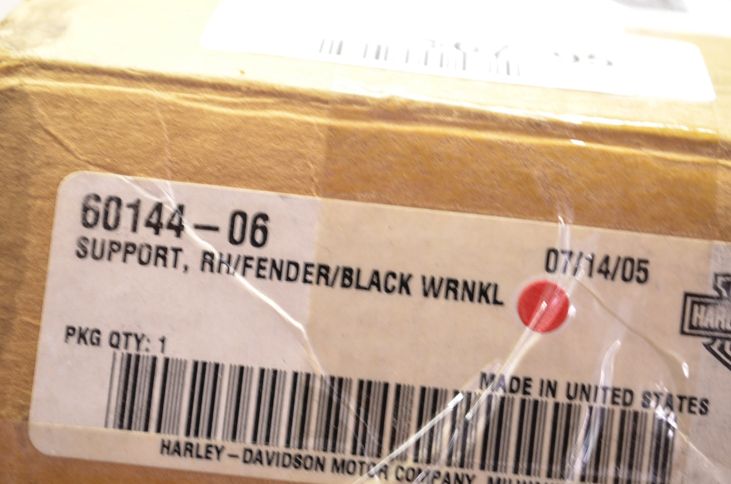 Right Black Wrinkle Fender Support Night Train NOS