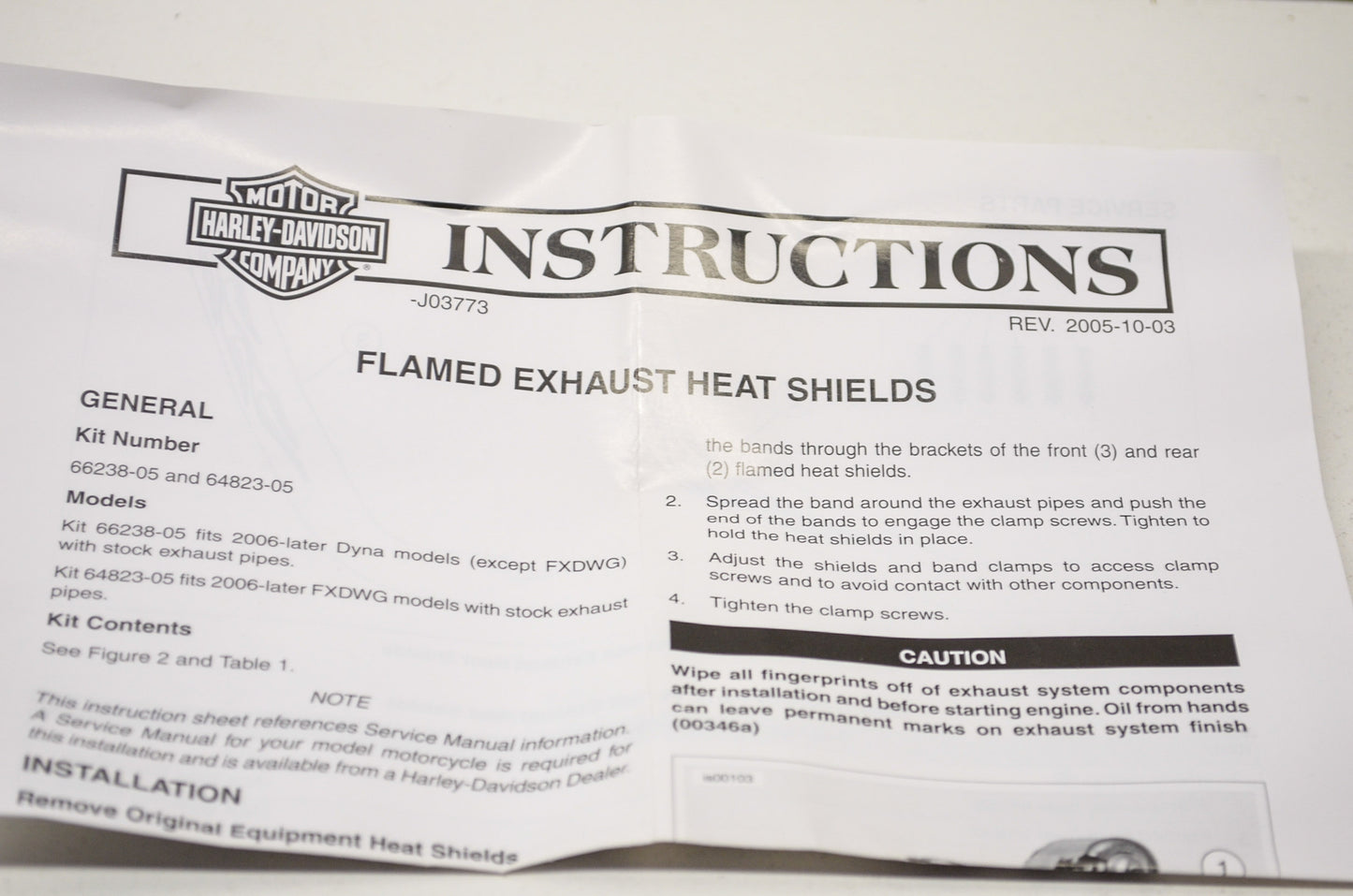Dyna Flames Heat Shield NOS
