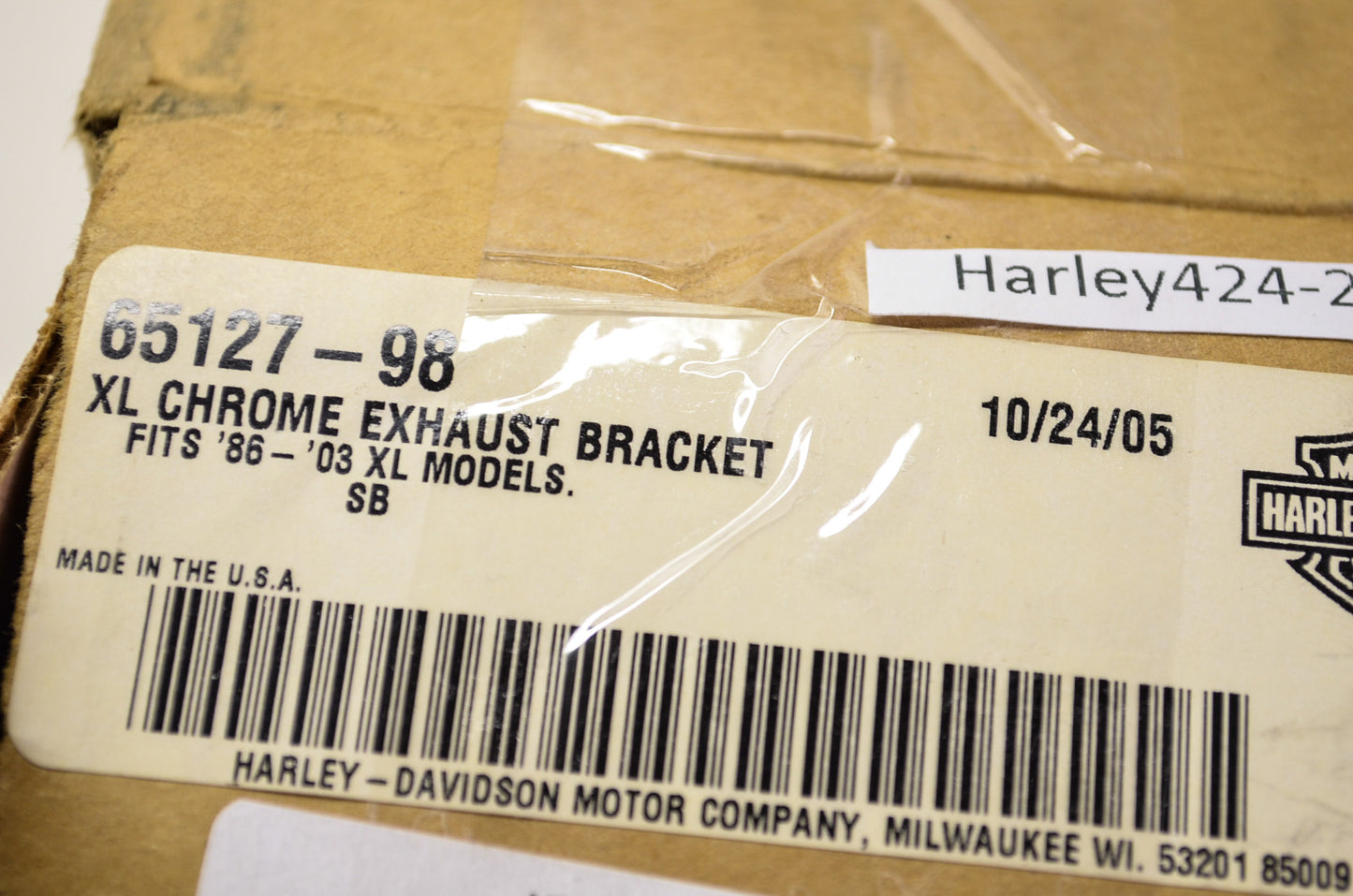 OEM Harley-Davidson 65127-98 Chrome Exhaust Bracket NOS
