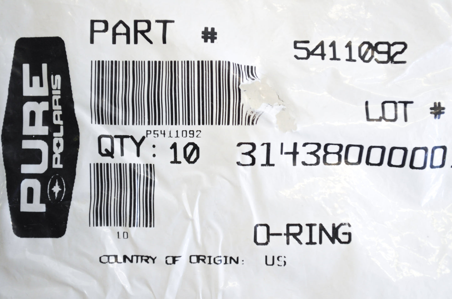 OEM Polaris 5411092 O-Ring Qty 4