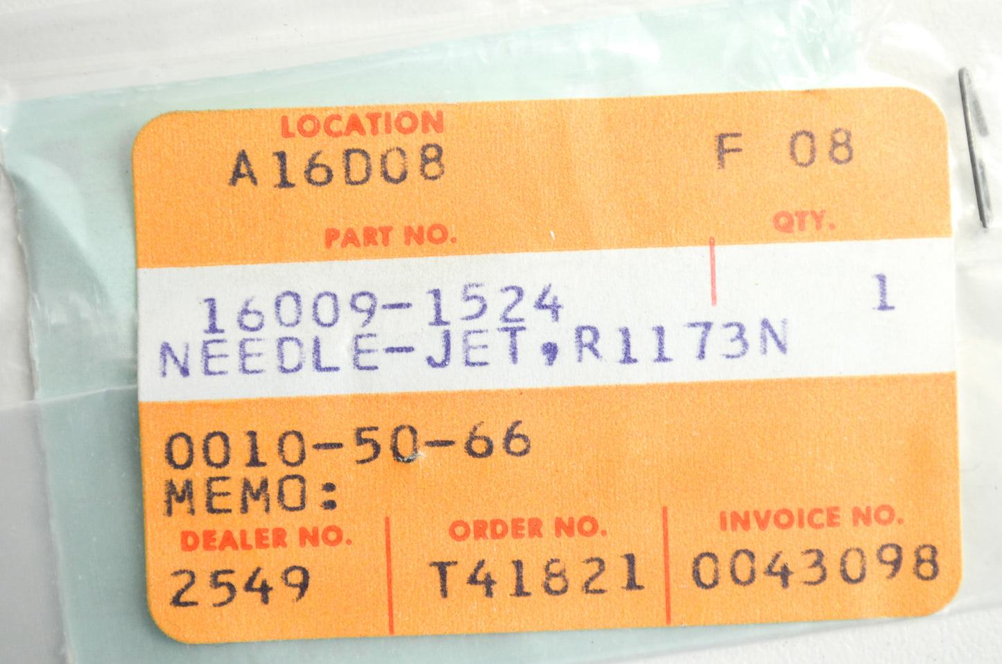 OEM Kawasaki 16009-1524 Jet Needle R1173N NOS