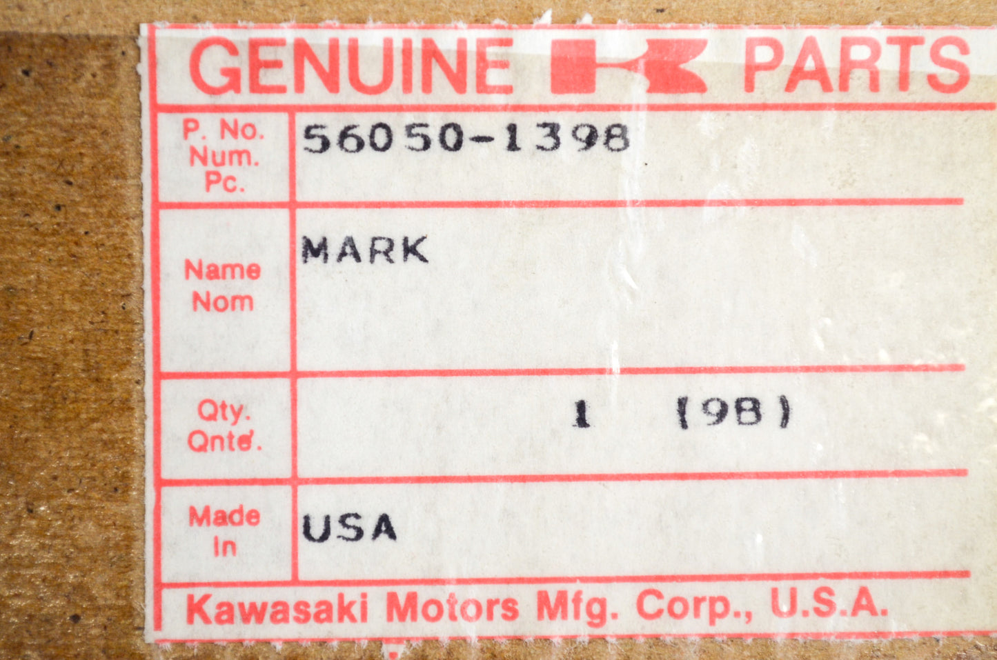 Tank Cap Decal NOS