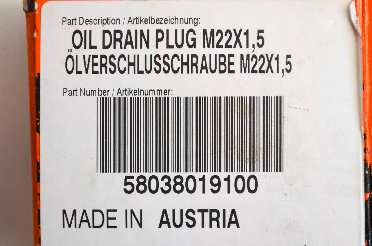 Oil Drain Plug NOS