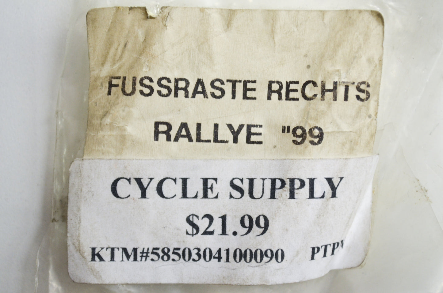 Footrest 99-00 Rallye NOS