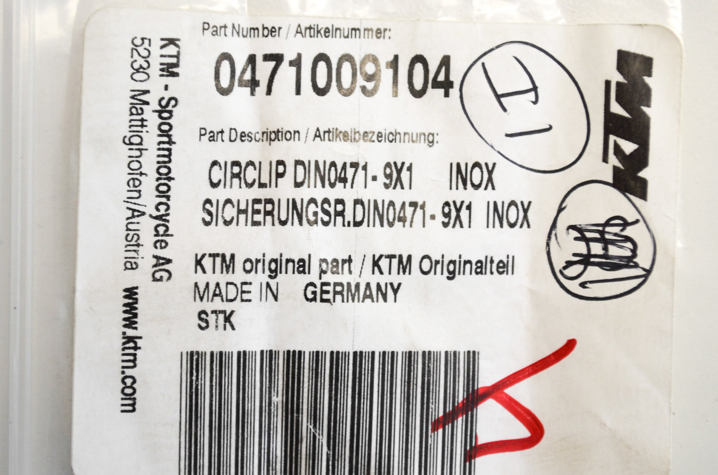 Dino Circlips EXC SMC SXC XC SX Qty 3 NOS