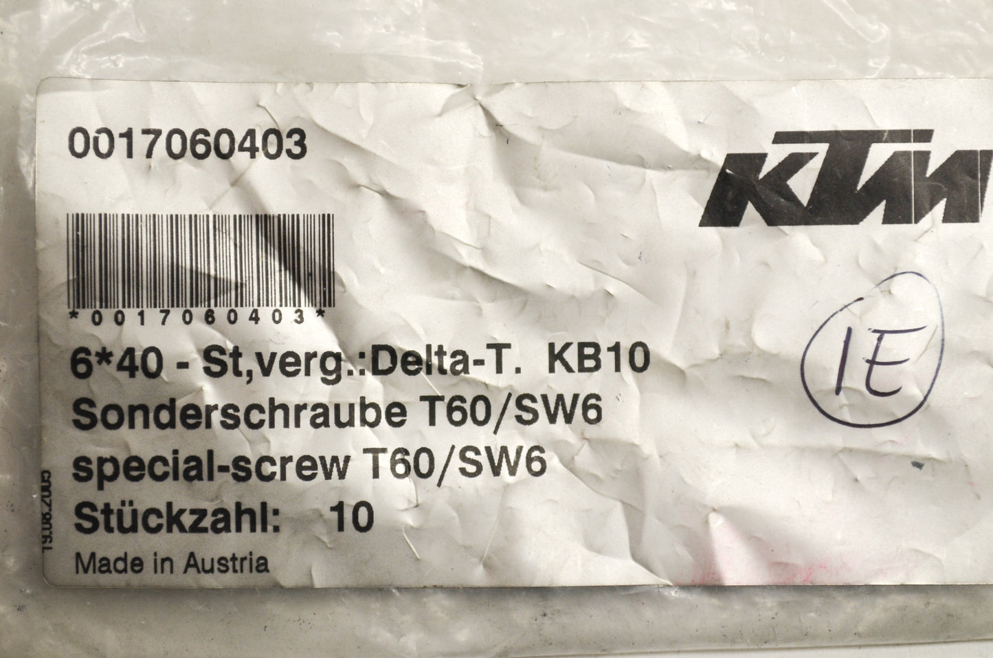 Special Screws EXC SX MXC Supermoto SXS Qty 10 NOS