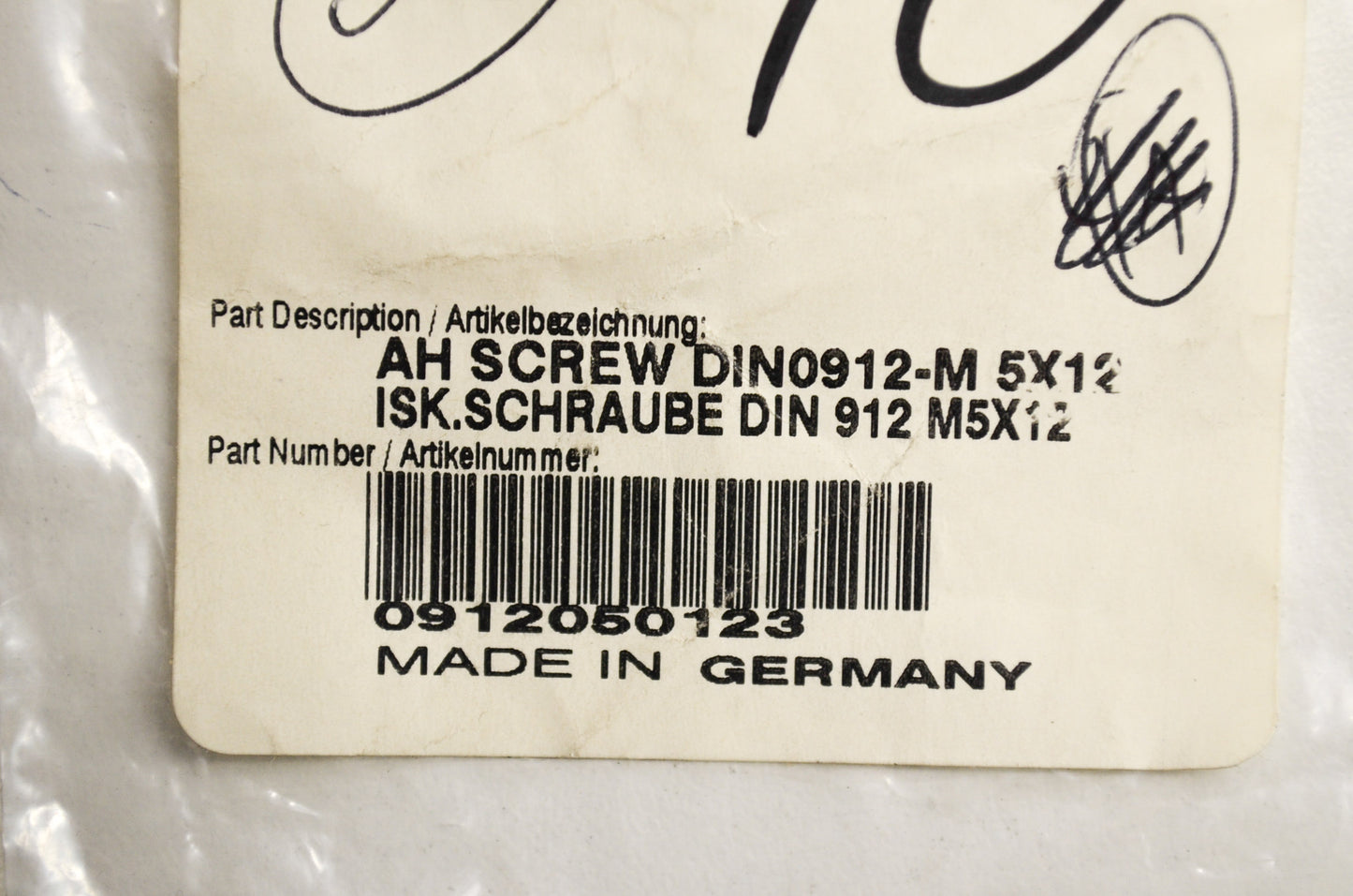 OEM KTM 912050123 Allen Head Screw DIN0912 M5X12 Qty 8 NOS