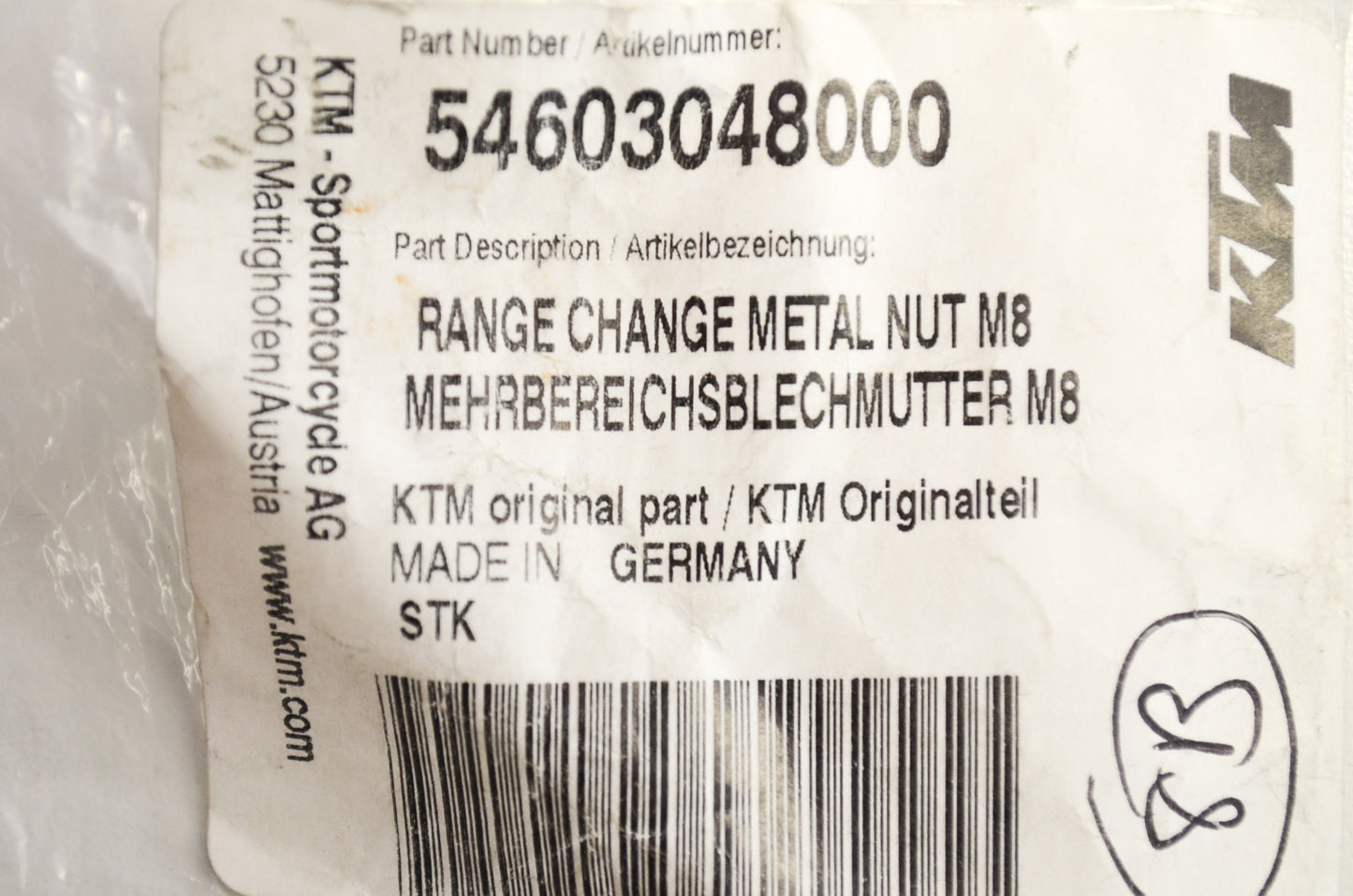 Range Change Metal Nuts EGS EXC MXC SX Duke Super-Comp Sting LC4 Qty 2 NOS