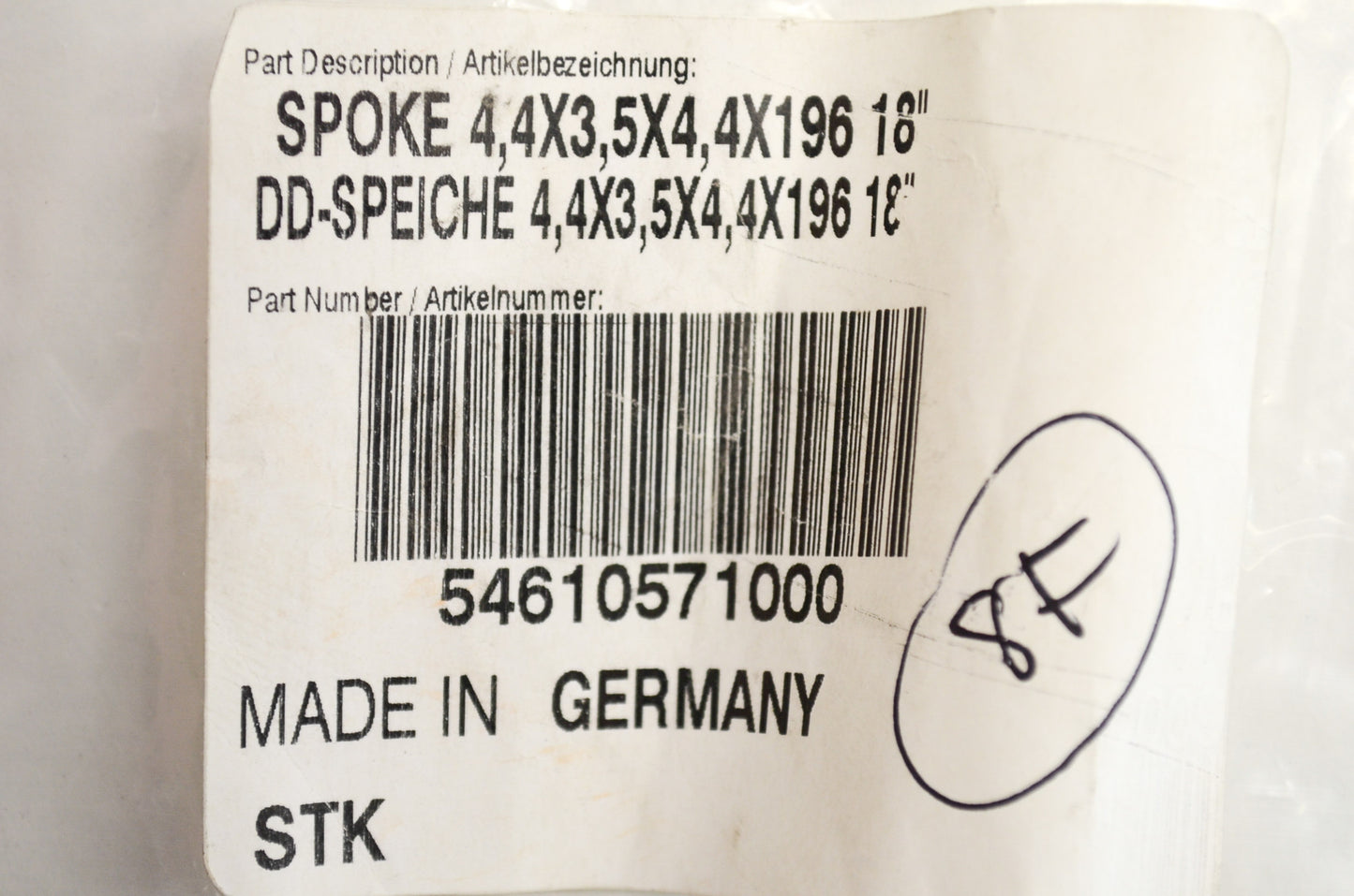 OEM KTM 54610571000 Spoke 4.4x3.5x4.4x196 18" Qty 3 NOS
