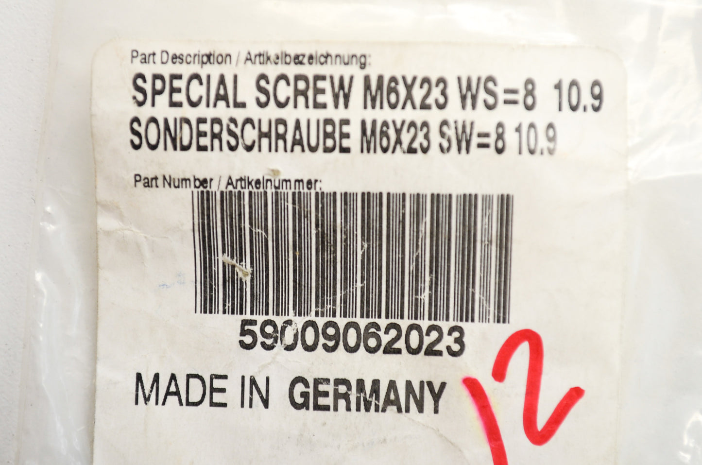 OEM KTM 59009062023 Special Screw M6X23 WS=8 10.9 Qty 12 NOS
