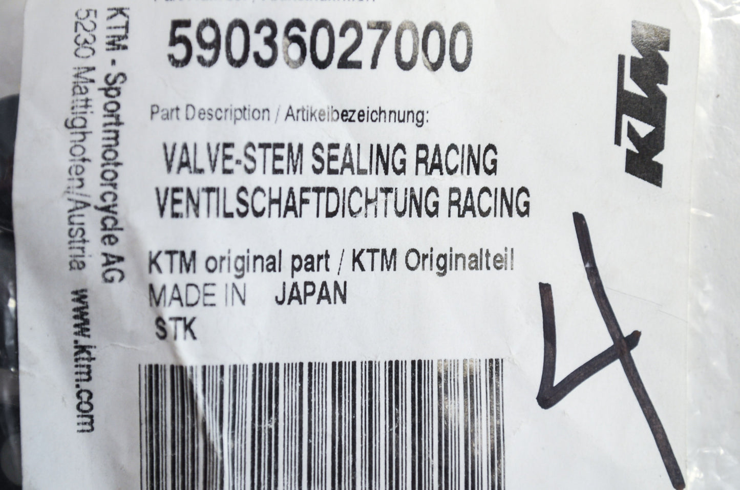 OEM KTM 59036027000 Stem Sealing Valve NOS
