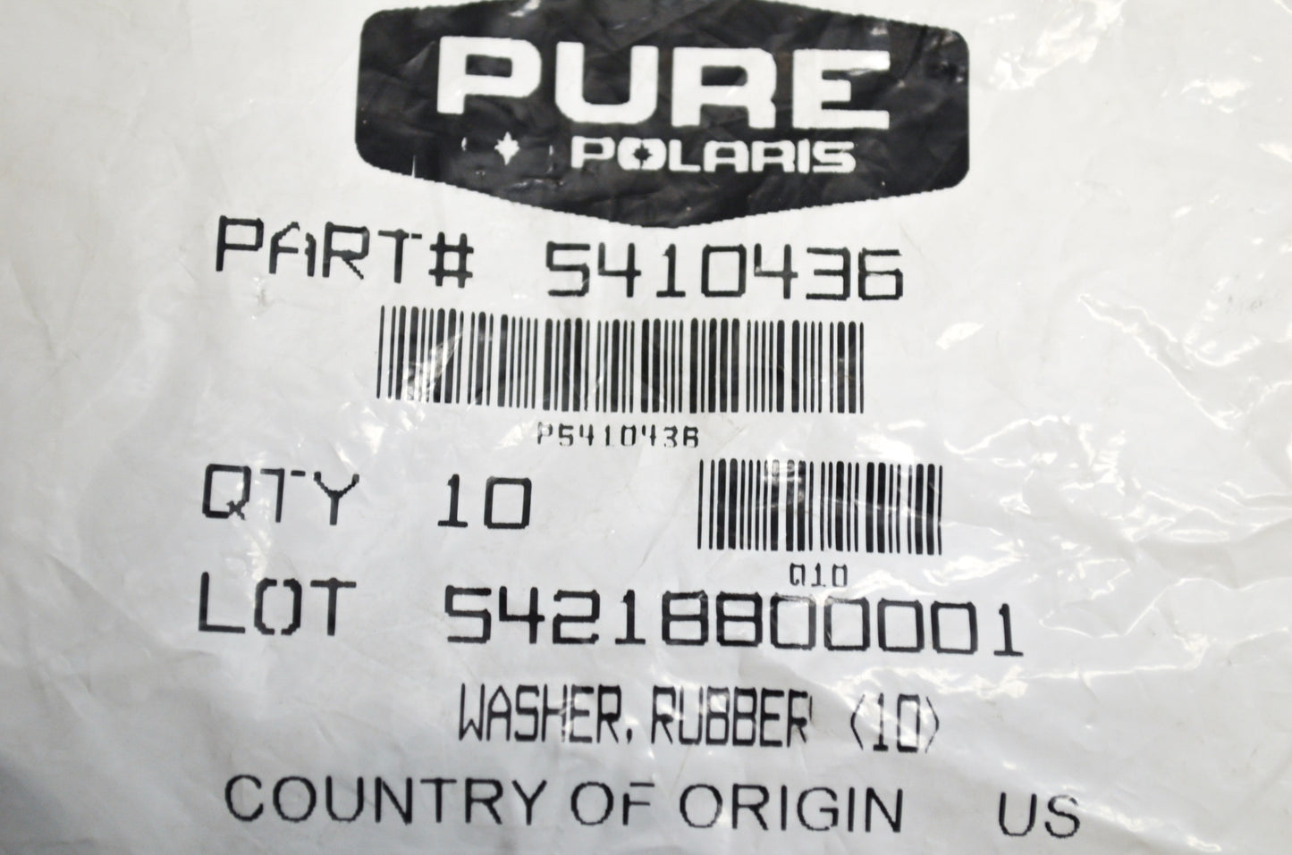 OEM Polaris 5410436 Rubber Washer Qty 2