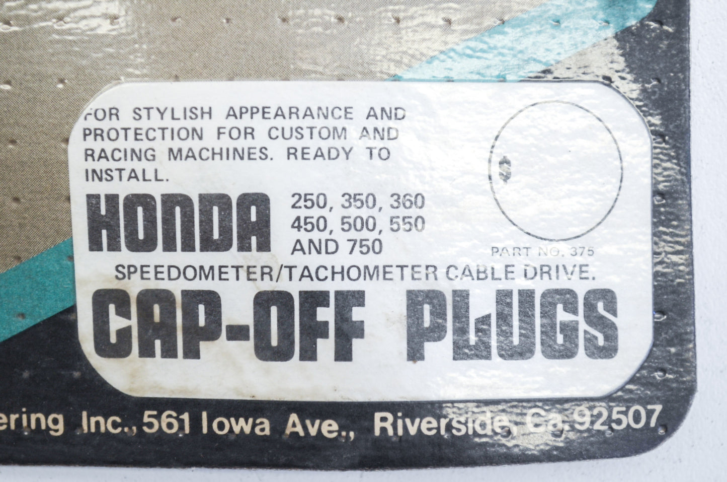Speedometer / Tachometer Cap Off Plug Honda NOS