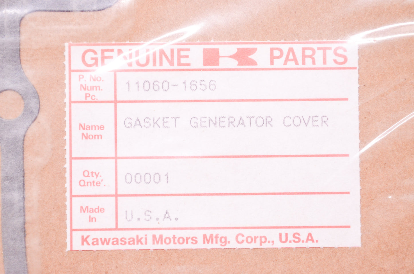 Generator Cover Gasket NOS