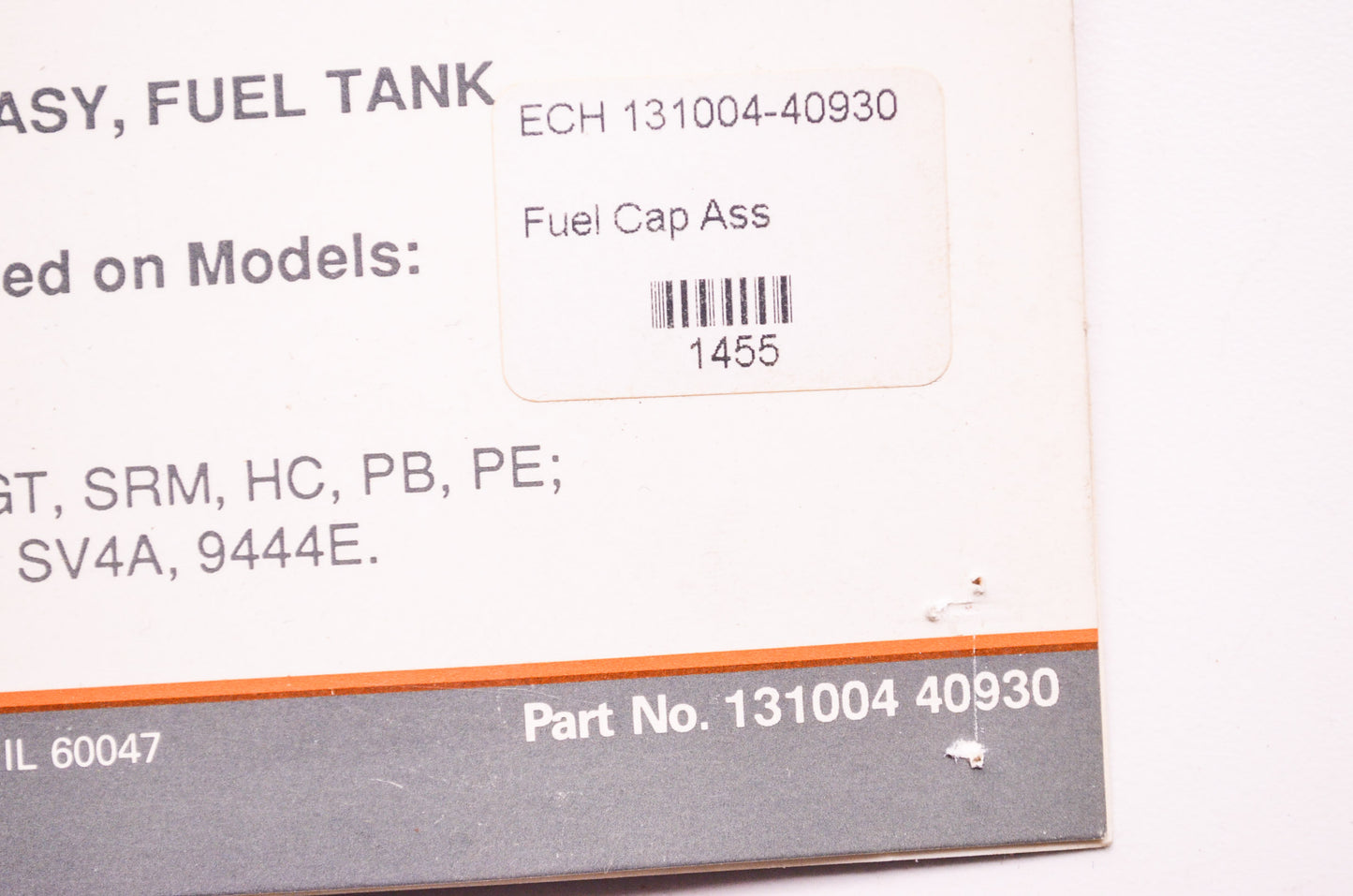 New OEM Echo Fuel Tank Cap