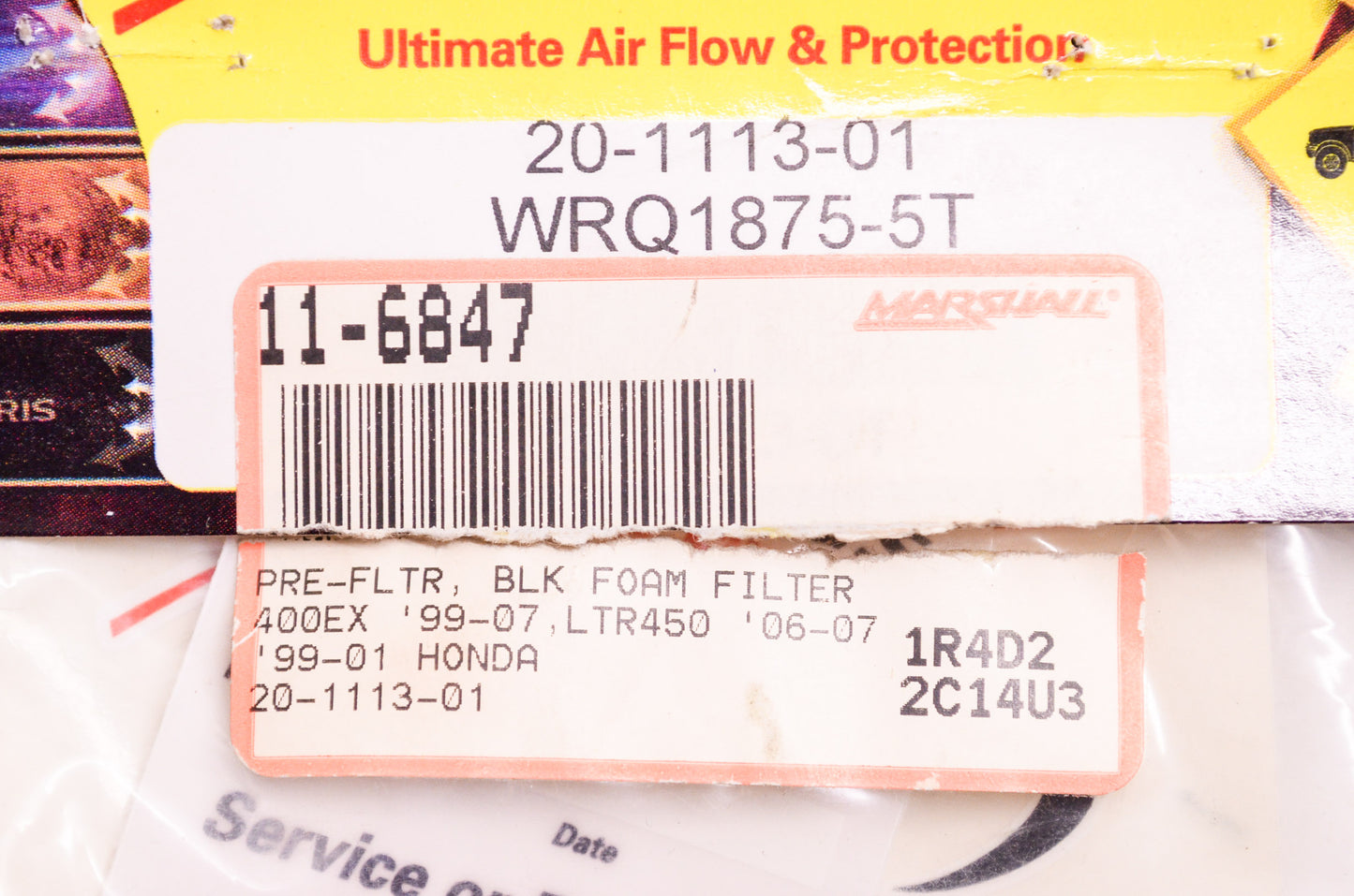 New Outerwears Black Foam Pre Filter 400EX '99-07 LTR450 '06-07 '99-01 Honda NOS