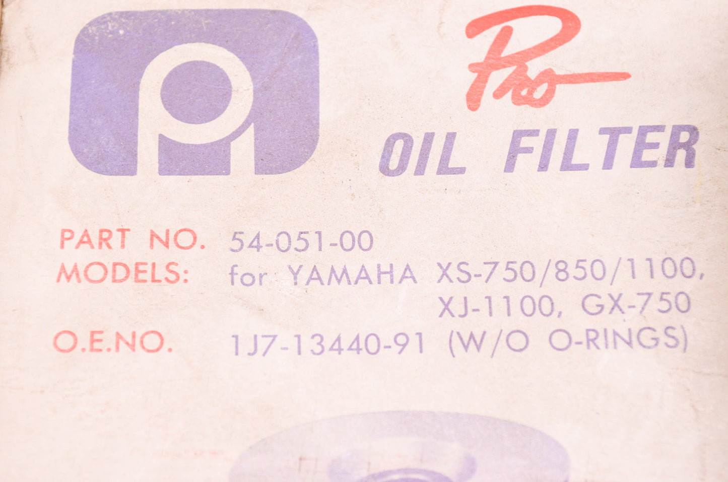 New Pro Cartridge Oil Filter Kit Yamaha NOS