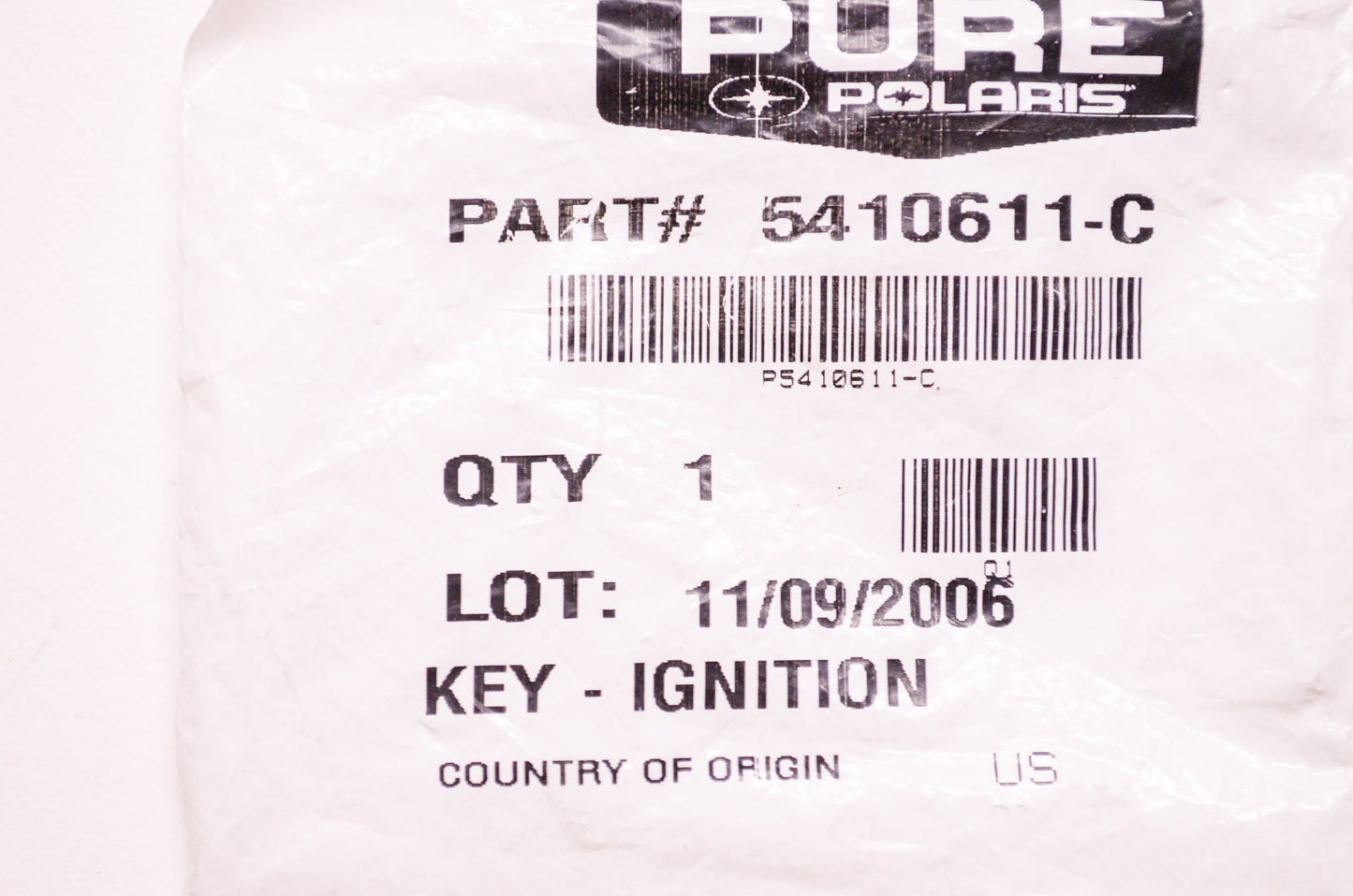 OEM Polaris 5410611-C Ignition Key NOS
