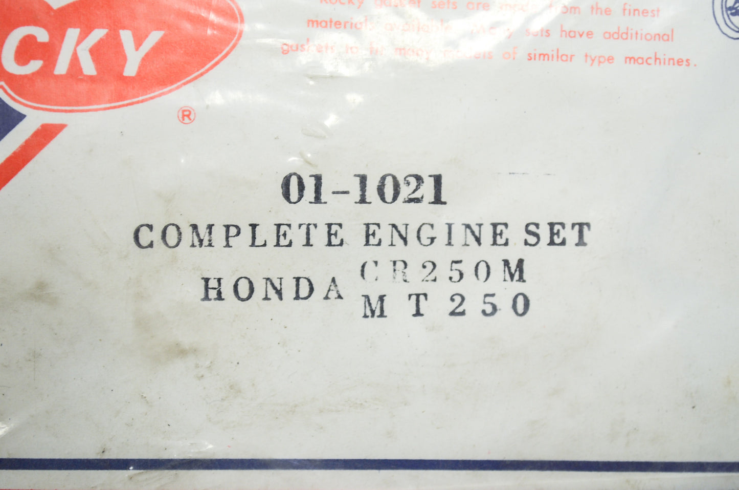 New Rocky Complete Engine Gasket Set Honda CR250M MT250 NOS