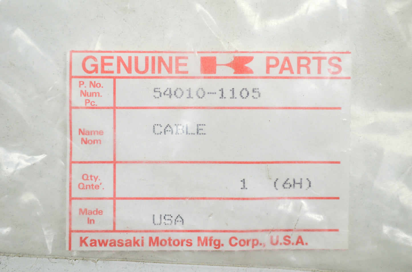 Seat Hook Cable NOS
