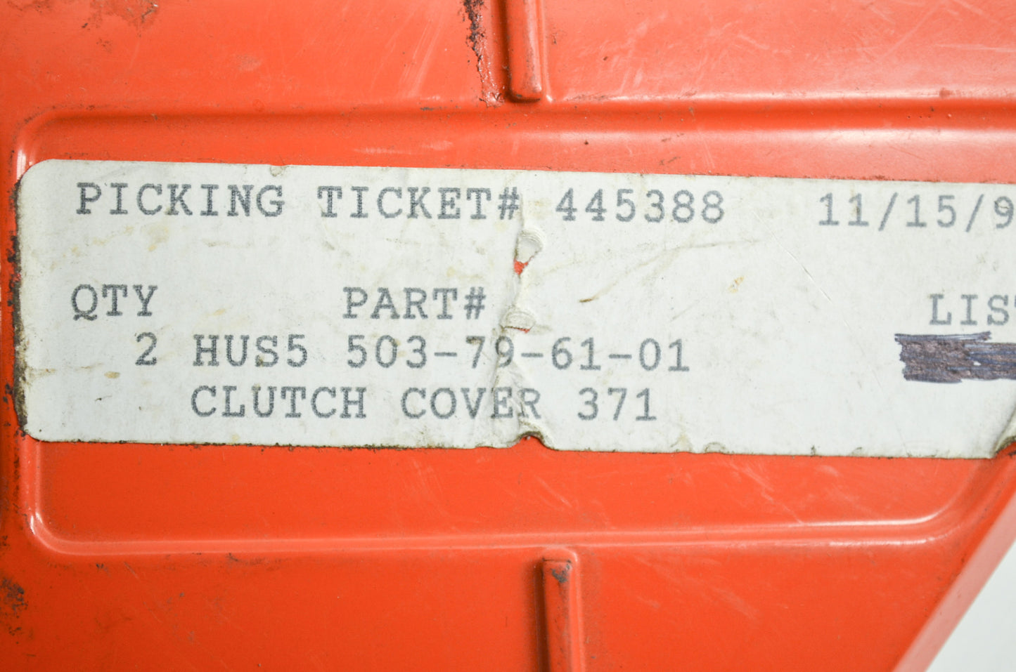 Clutch Cover 362 365 371 NOS