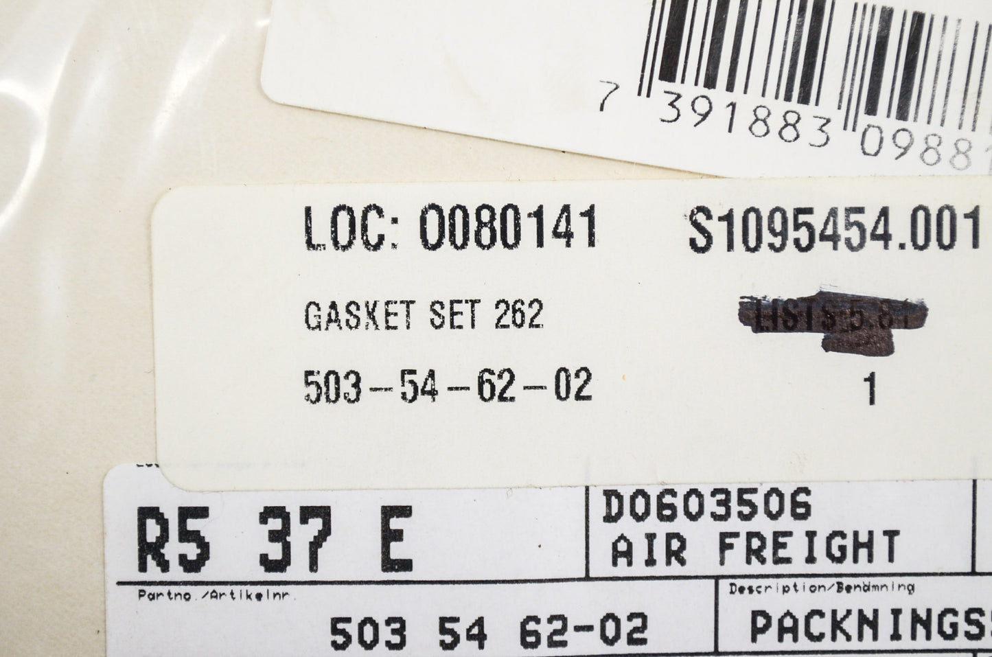 New OEM Husqvarna Gasket Set 262 NOS