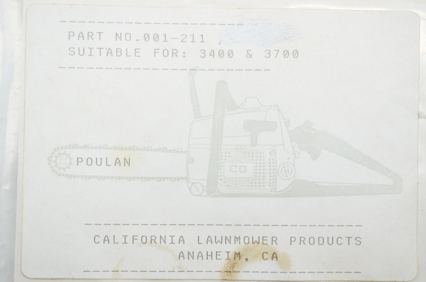 New Calinia Lawnmower Products Gasket Kit Poulan 3400 3700 NOS