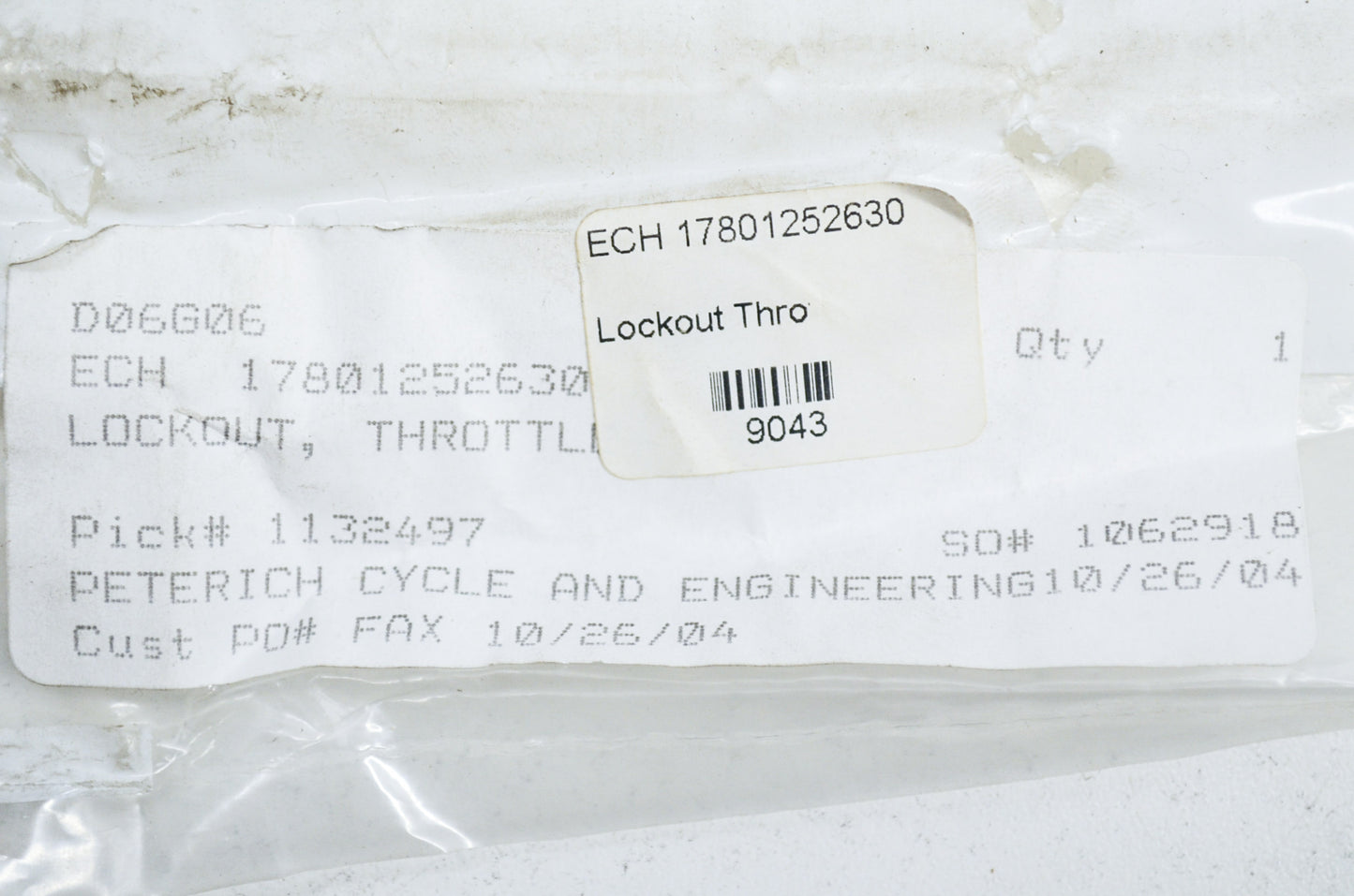 New OEM Echo Throttle Lockout SHC 210 211 212 SRM 2100 22GES 261SB 360SL NOS