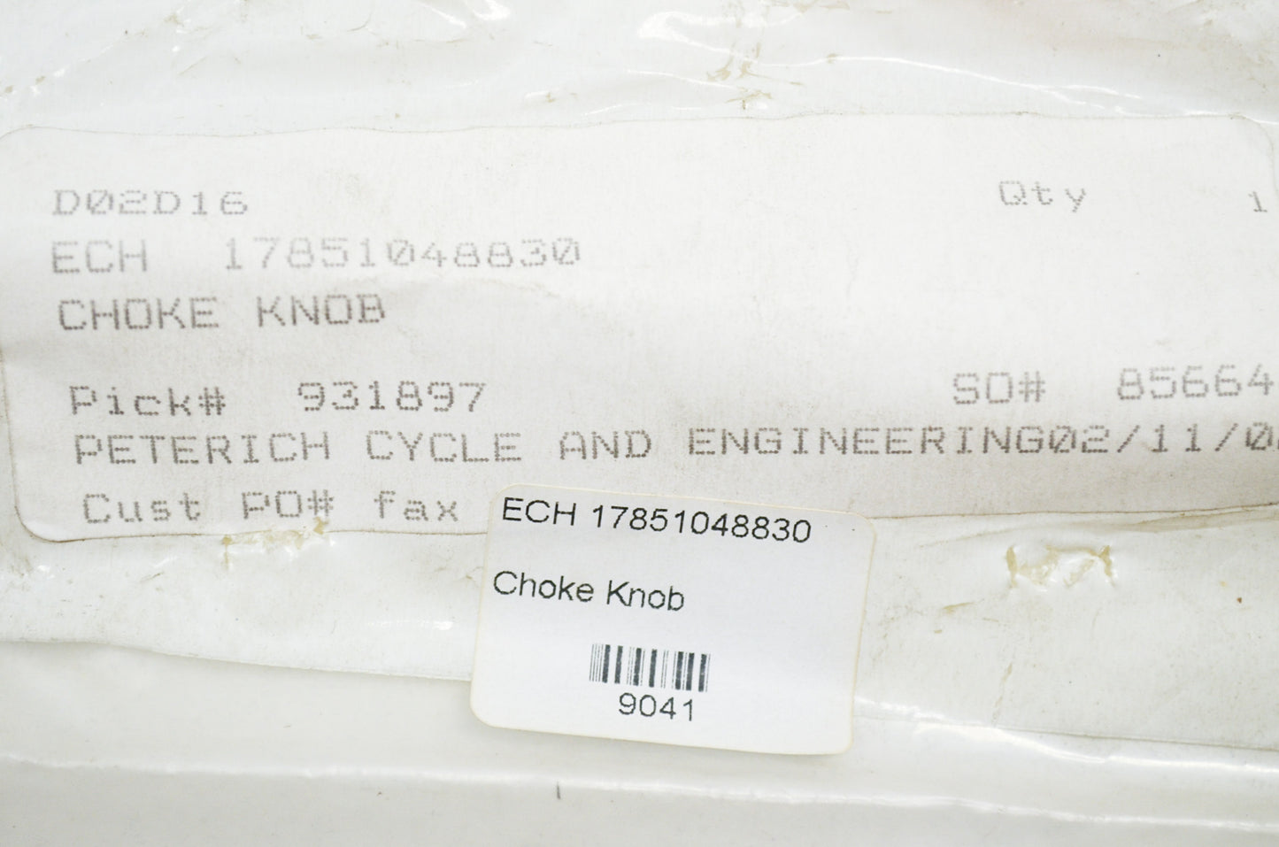 Choke Knob GT HC PE PP SRM TC NOS