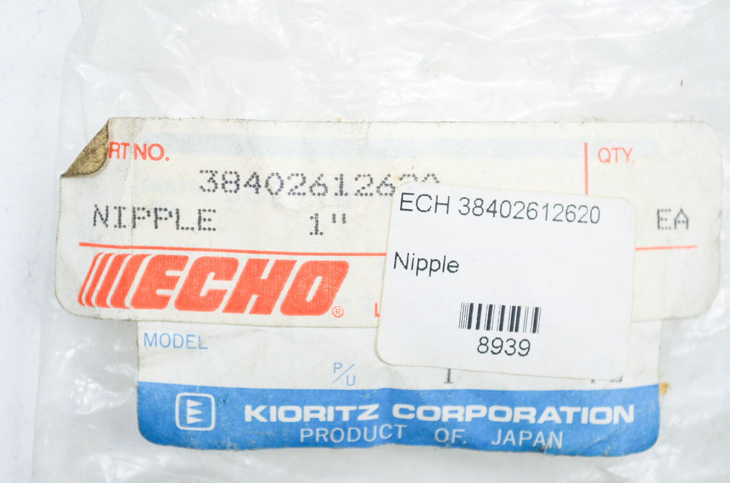 New OEM Echo Nipple 1' WP-1000 NOS